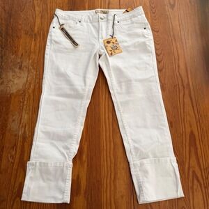 Hybrid & Company Jeans White Cuffed Jeans Women's Size 11‎